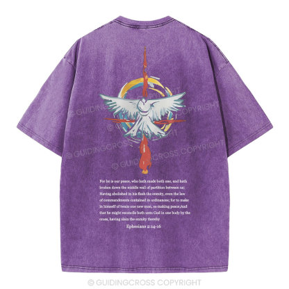 For He Is Our Peace Christian Washed T-Shirt