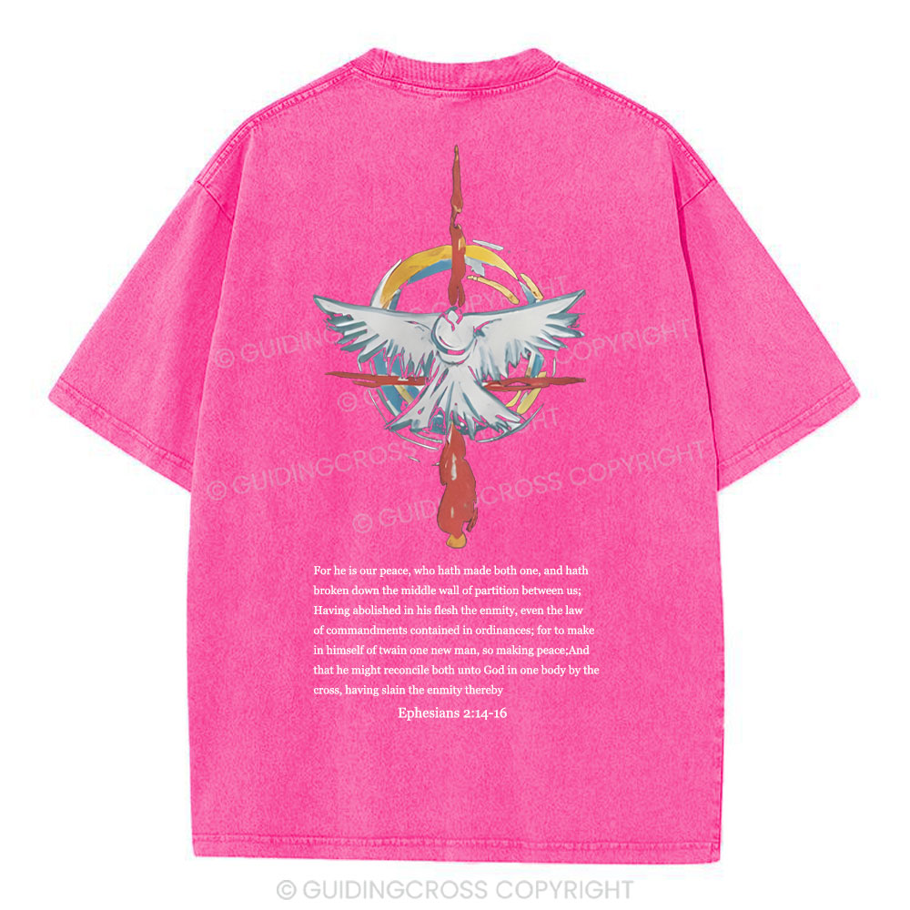 For He Is Our Peace Christian Washed T-Shirt