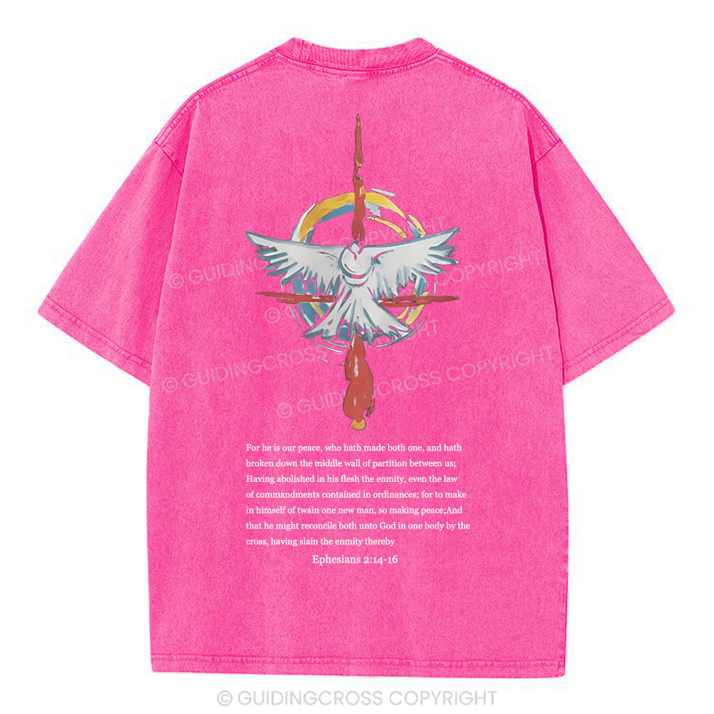 For He Is Our Peace Christian Washed T-Shirt