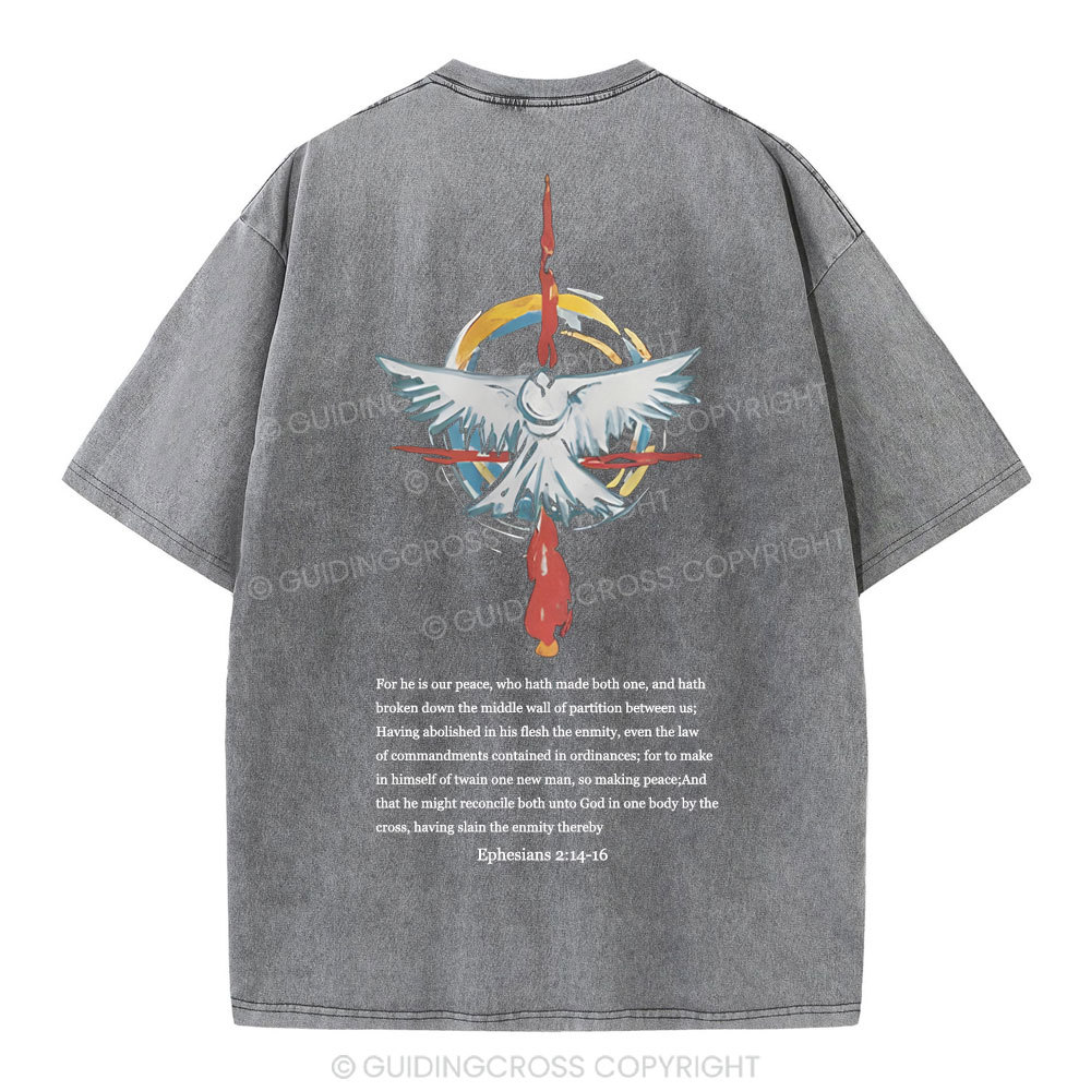 For He Is Our Peace Christian Washed T-Shirt