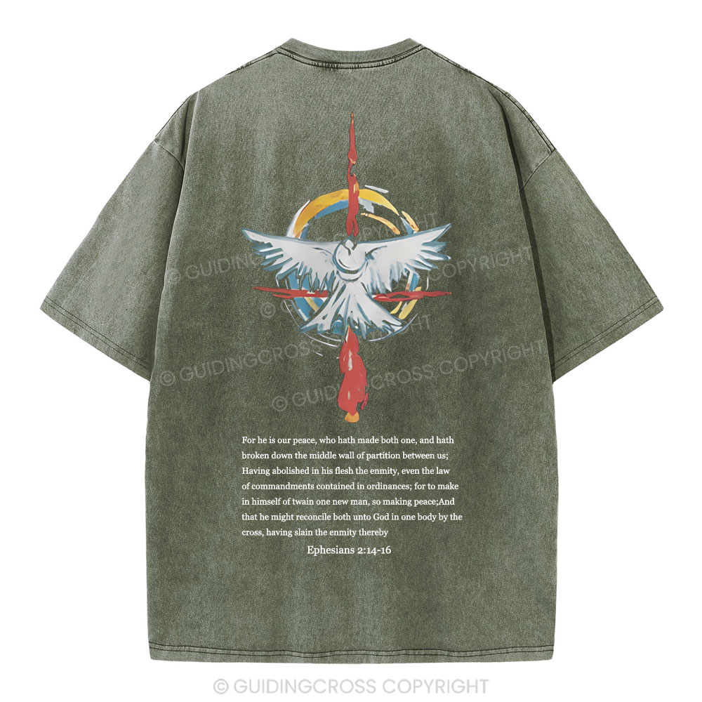 For He Is Our Peace Christian Washed T-Shirt