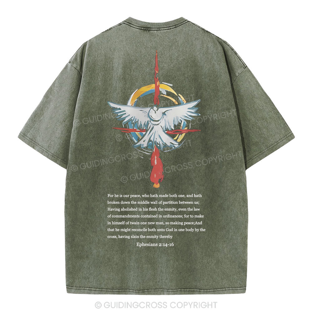 For He Is Our Peace Christian Washed T-Shirt