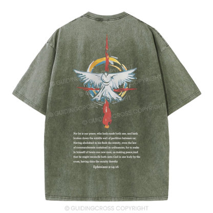 For He Is Our Peace Christian Washed T-Shirt