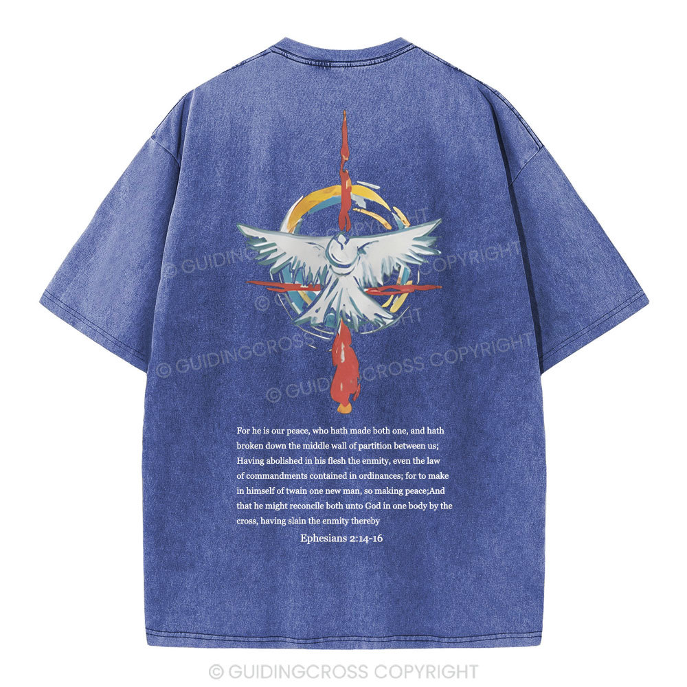 For He Is Our Peace Christian Washed T-Shirt