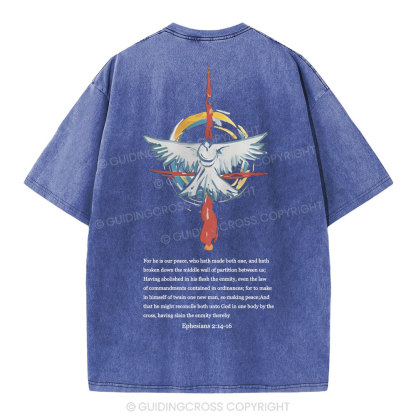 For He Is Our Peace Christian Washed T-Shirt