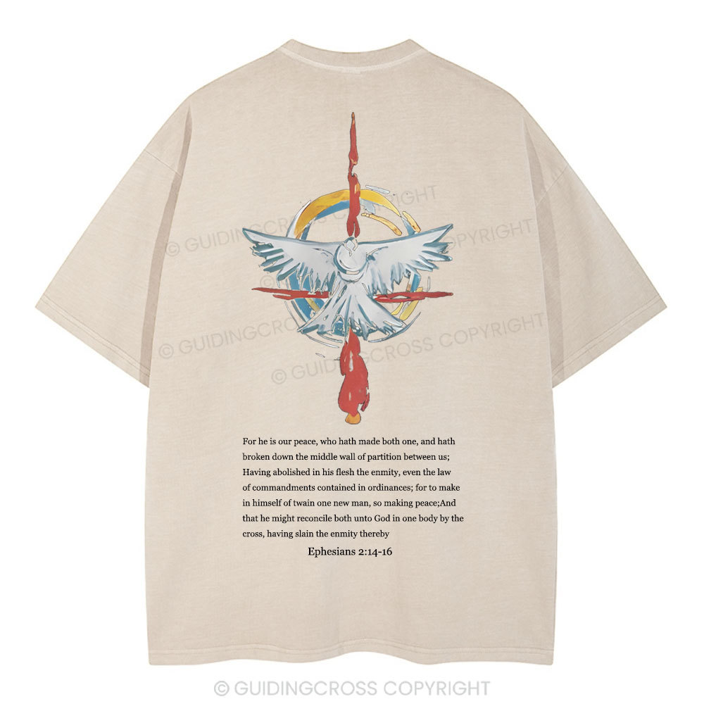 For He Is Our Peace Christian Washed T-Shirt