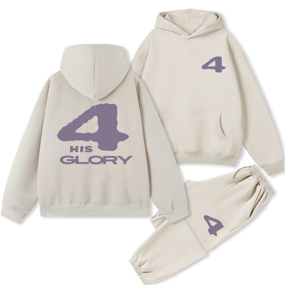 For His Glory Christian Fleece Hoodie Set