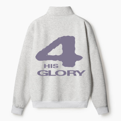 For His Glory Christian Half Zip Fleece Sweatshirt