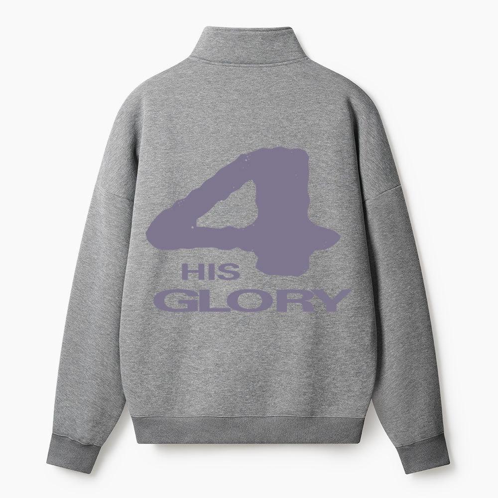 For His Glory Christian Half Zip Fleece Sweatshirt