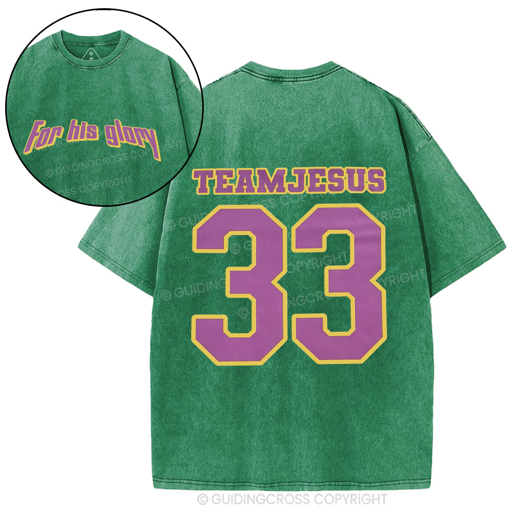 For His Glory Christian Washed T-Shirt