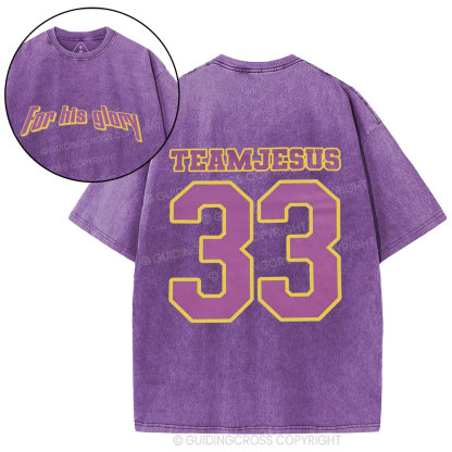 For His Glory Christian Washed T-Shirt
