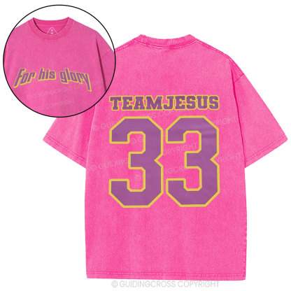 For His Glory Christian Washed T-Shirt