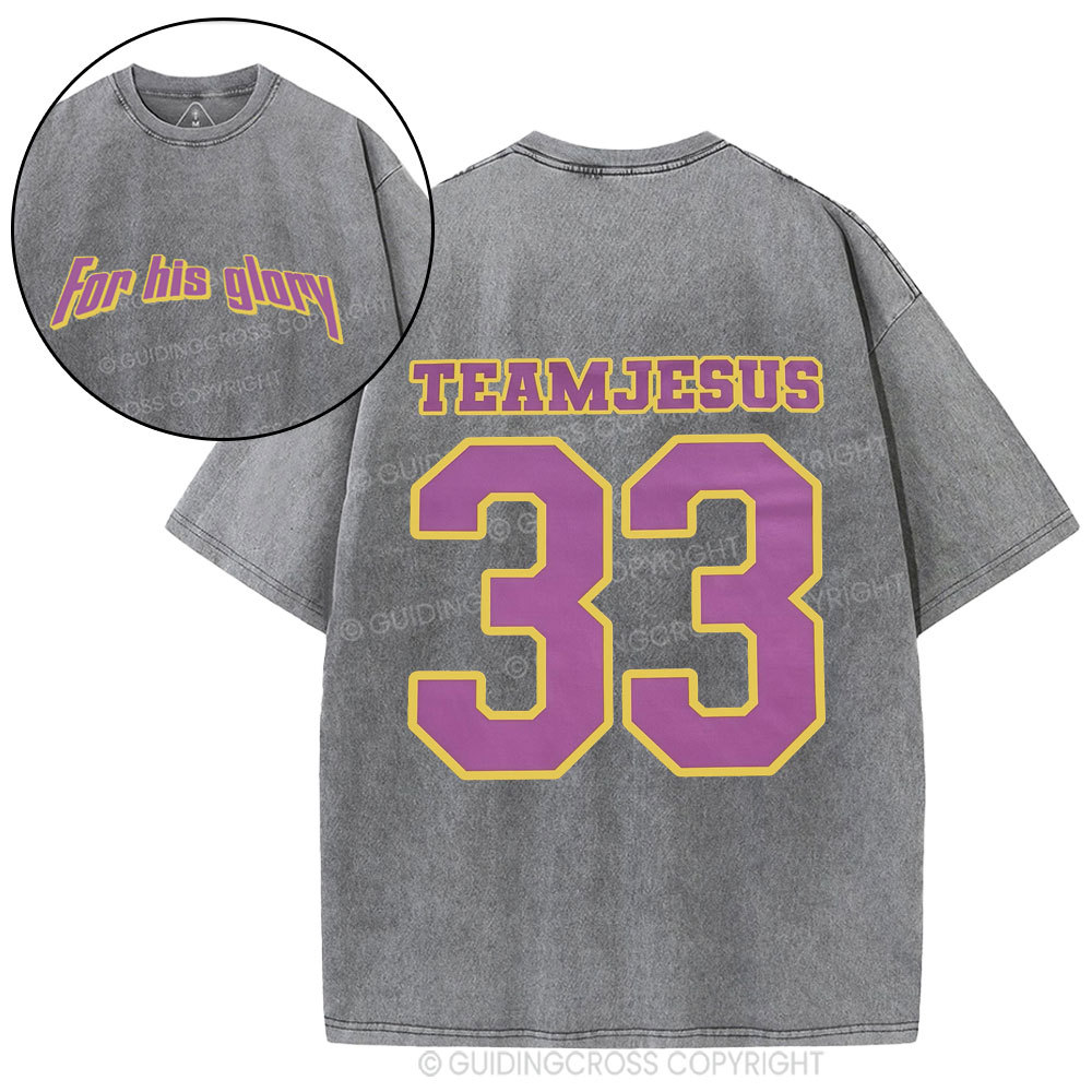 For His Glory Christian Washed T-Shirt