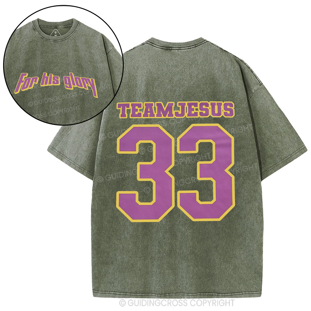 For His Glory Christian Washed T-Shirt