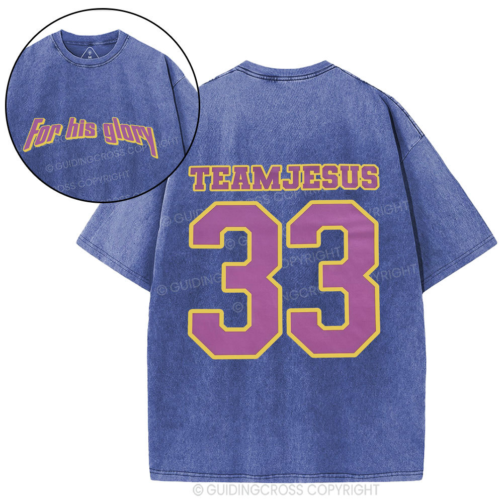 For His Glory Christian Washed T-Shirt