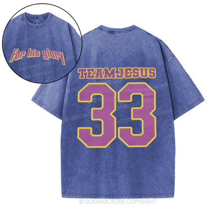 For His Glory Christian Washed T-Shirt