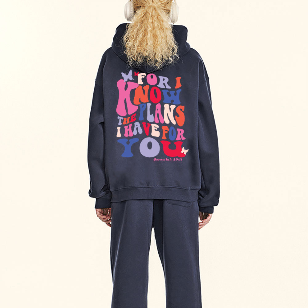 For I Know The Plan I Have For You Christian Fleece Hoodie Set