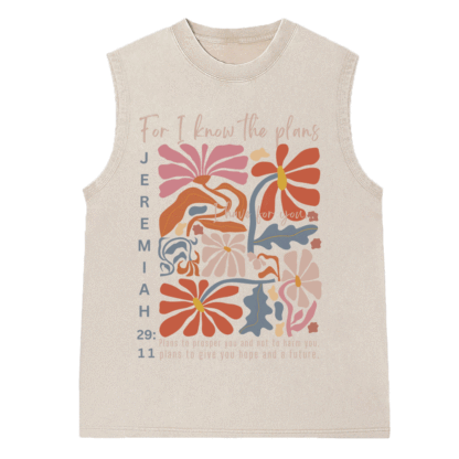 For I Know The Plans Christian Washed Sleeveless Tee