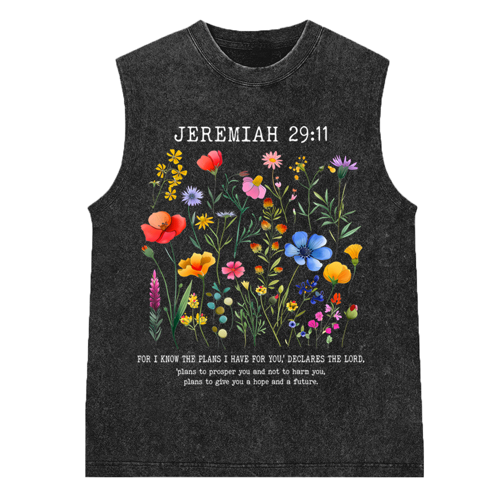 For I Know The Plans Christian Washed Sleeveless Tee