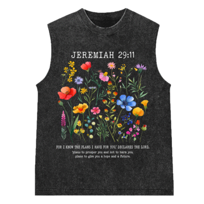 For I Know The Plans Christian Washed Sleeveless Tee