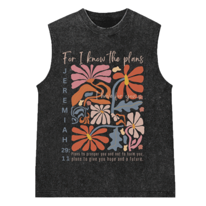 For I Know The Plans Christian Washed Sleeveless Tee