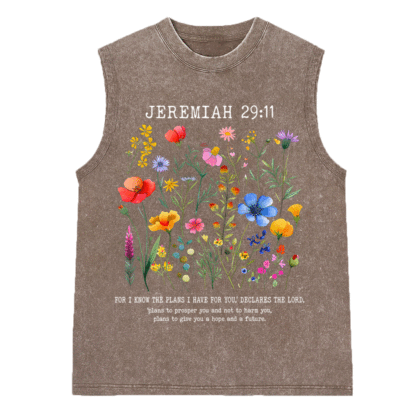 For I Know The Plans Christian Washed Sleeveless Tee