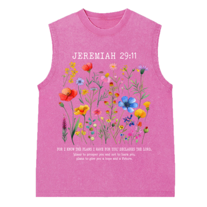 For I Know The Plans Christian Washed Sleeveless Tee