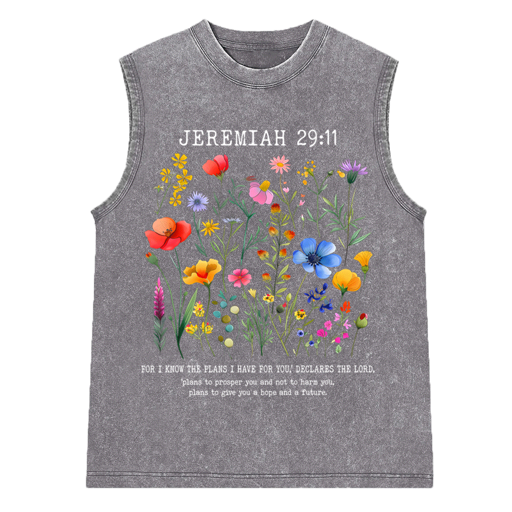 For I Know The Plans Christian Washed Sleeveless Tee