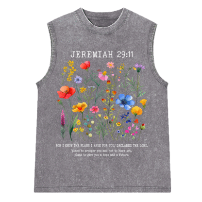 For I Know The Plans Christian Washed Sleeveless Tee