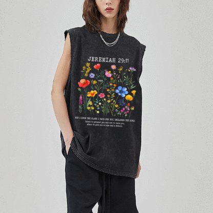 For I Know The Plans Christian Washed Sleeveless Tee