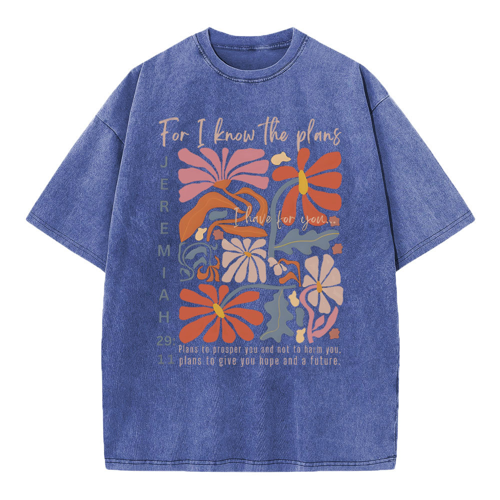For I Know The Plans Christian Washed T-Shirt