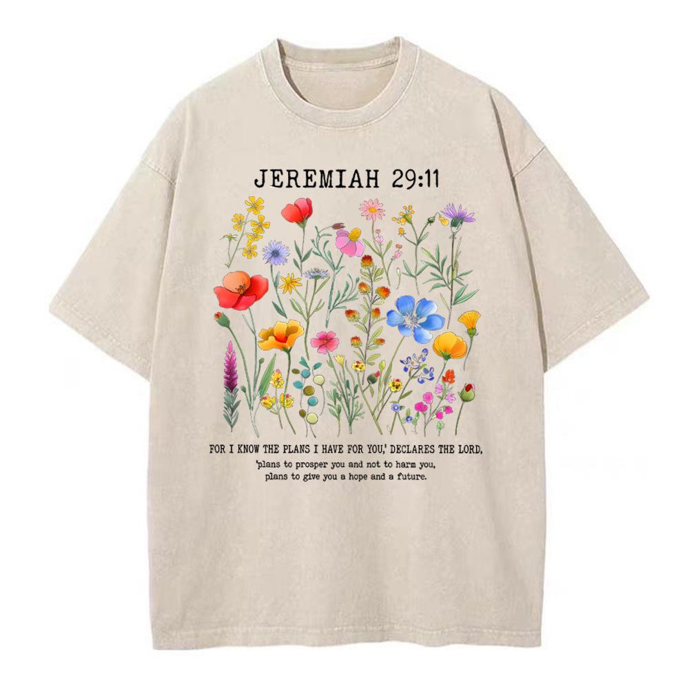 For I Know The Plans Christian Washed T-Shirt