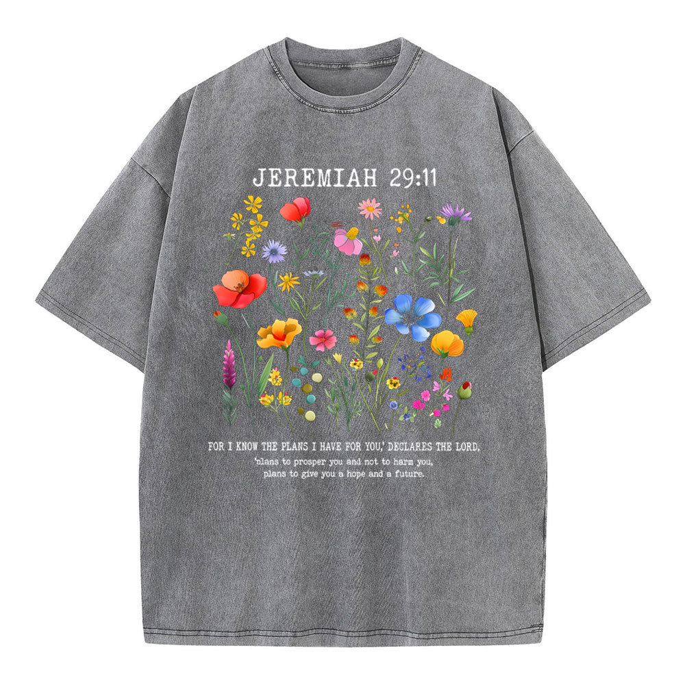 For I Know The Plans Christian Washed T-Shirt
