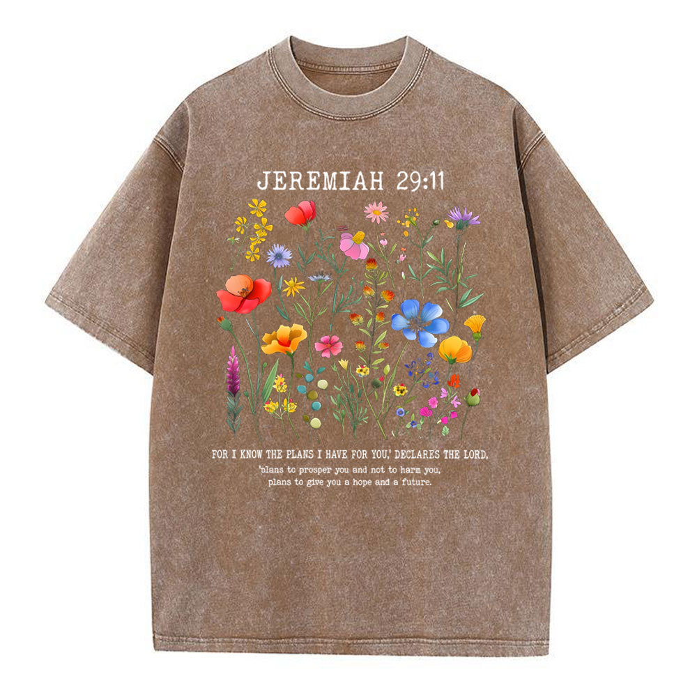For I Know The Plans Christian Washed T-Shirt