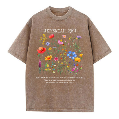 For I Know The Plans Christian Washed T-Shirt
