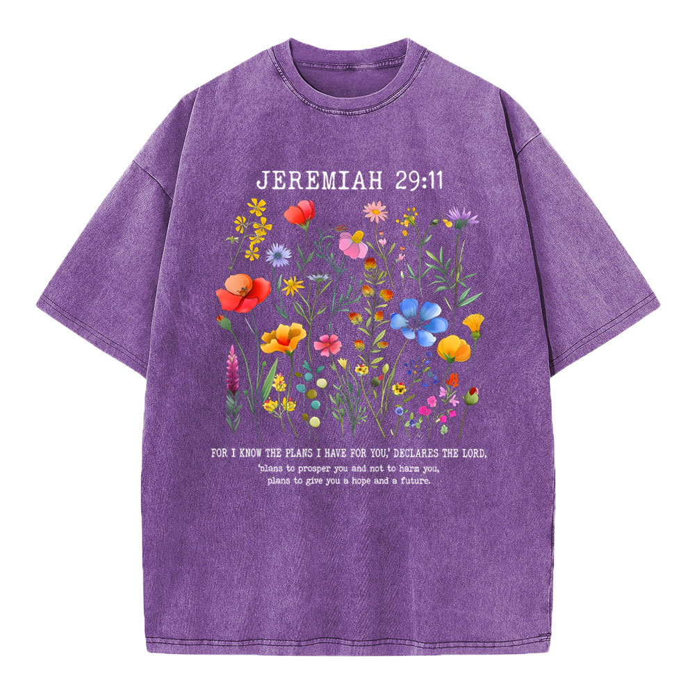 For I Know The Plans Christian Washed T-Shirt