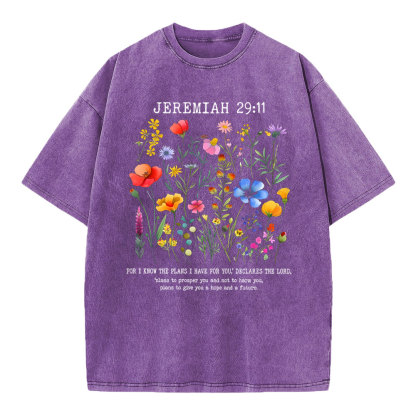 For I Know The Plans Christian Washed T-Shirt