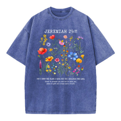 For I Know The Plans Christian Washed T-Shirt