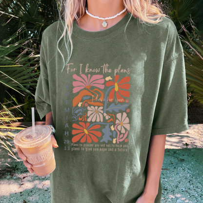 For I Know The Plans Christian Washed T-Shirt
