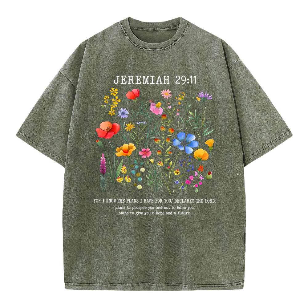 For I Know The Plans Christian Washed T-Shirt