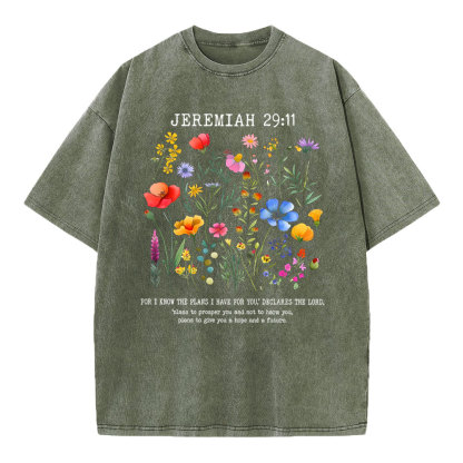 For I Know The Plans Christian Washed T-Shirt
