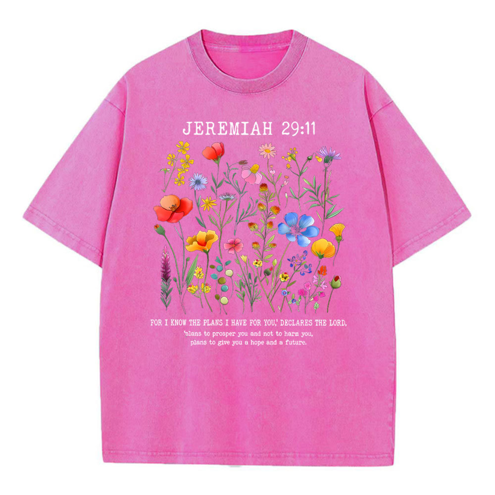 For I Know The Plans Christian Washed T-Shirt