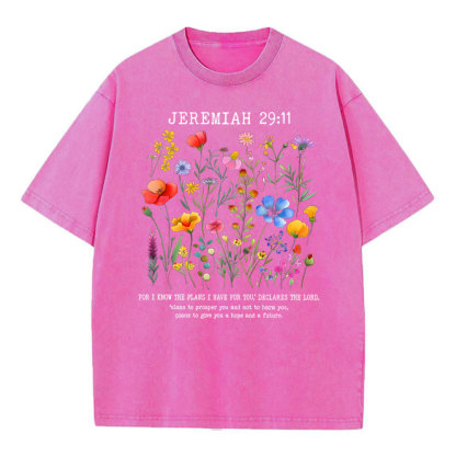 For I Know The Plans Christian Washed T-Shirt