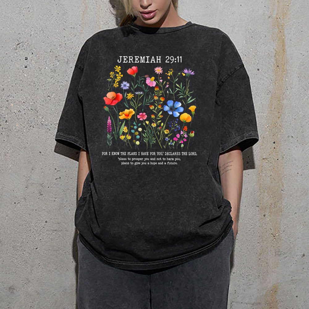 For I Know The Plans Christian Washed T-Shirt