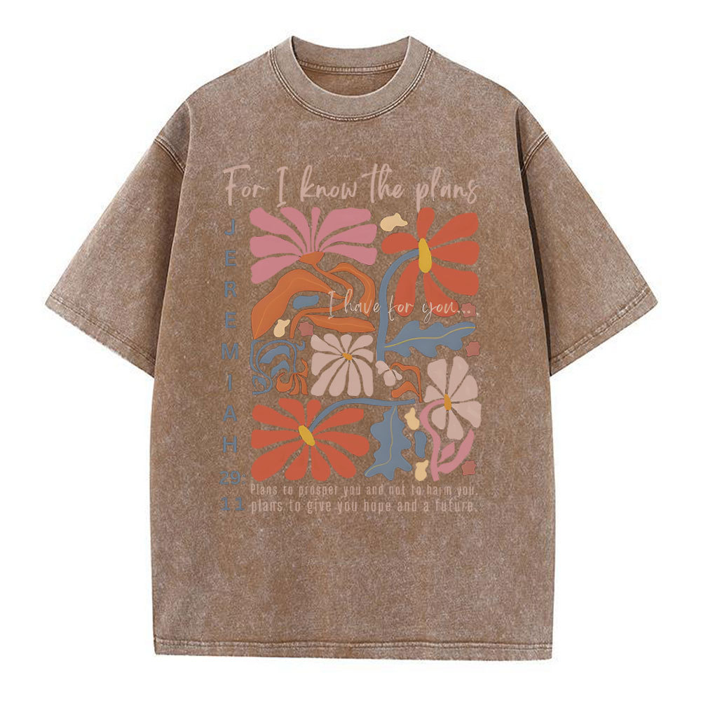For I Know The Plans Christian Washed T-Shirt