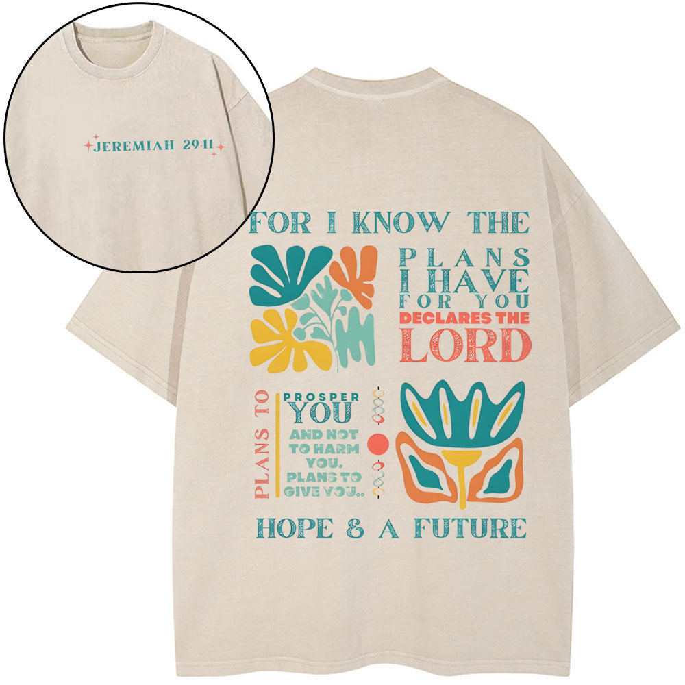 For I Know The Plans Christian Washed T-Shirt