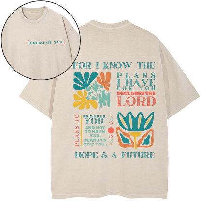 For I Know The Plans Christian Washed T-Shirt