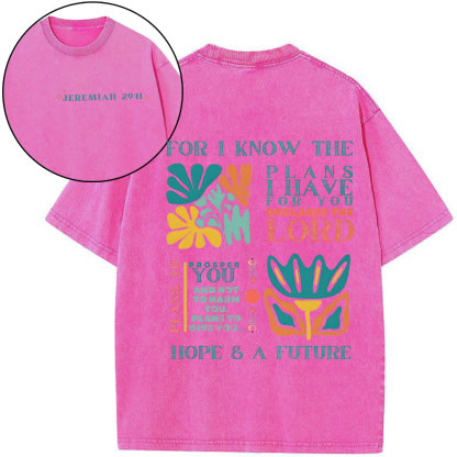 For I Know The Plans Christian Washed T-Shirt