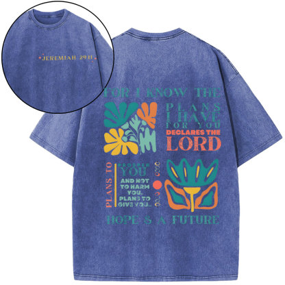 For I Know The Plans Christian Washed T-Shirt