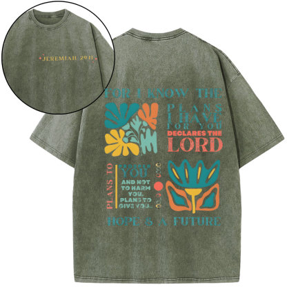 For I Know The Plans Christian Washed T-Shirt